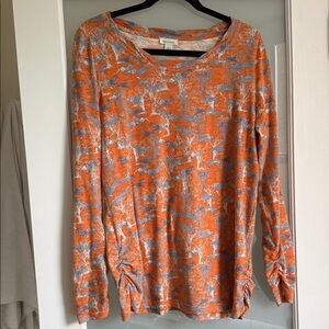 Sundance Orange and Gray Long sleeve shirt